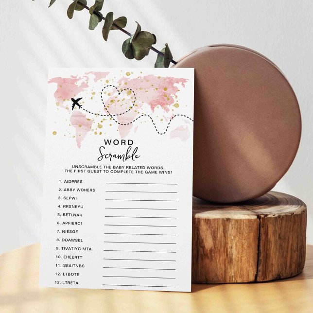 Adventure Travel Map Baby shower Word Game Kaarten (Creator heeft geüpload)