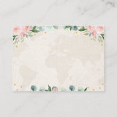 Adventure Travel Pink Floral Baby Book Request Informatiekaartje (Achterkant)