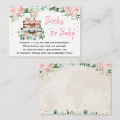 Adventure Travel Pink Floral Baby Book Request Informatiekaartje (Voorkant / Achterkant)