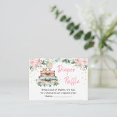 Adventure Travel Pink Floral Baby Diaper Raffle Informatiekaartje (Staand voorkant)