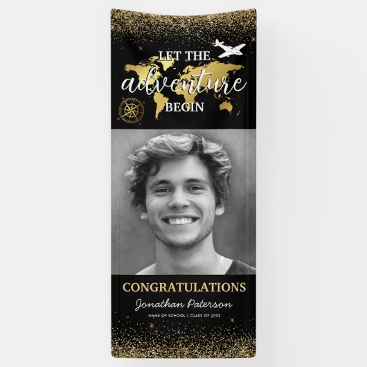 Adventure Travel Thormed Graduation Party Spandoek (Verticaal)