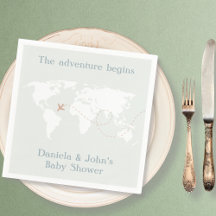 Adventure Travel Wereldkaart Baby shower