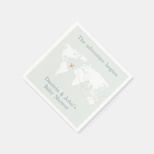 Adventure Travel Wereldkaart Baby shower Servet (Hoek)