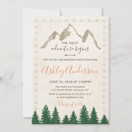 Adventure Tribal Graduation Party Invitation Kaart (Voorkant)