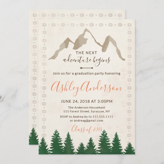Adventure Tribal Graduation Party Invitation Kaart (Voorkant / Achterkant)