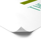 Adventure Turquoise Retro Camper Girl Baby shower Poster (Hoek)