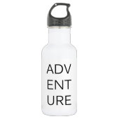 Adventure Typografie Water Fles Roestvrij staal (Voorkant)