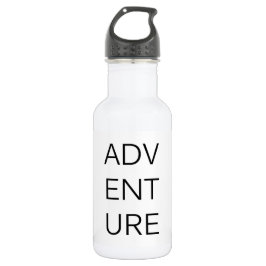 Adventure Typografie Water Fles Roestvrij staal