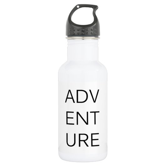 Adventure Typografie Water Fles Roestvrij staal (Voorkant)