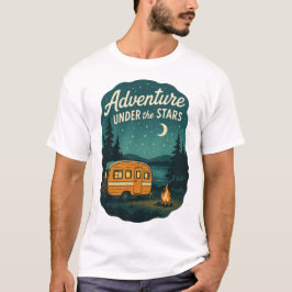 Adventure Under the Stars Retro Camping Art T-shirt