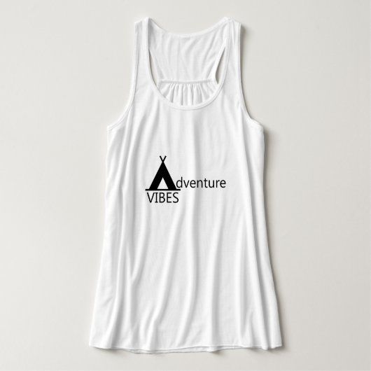 Adventure Vibes Camping Tent Logo Typografie Tanktop (Design voorkant)