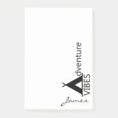 Adventure Vibes Elegant Camping Tent Logo Naam toe Post-it® Notes (Voorkant)