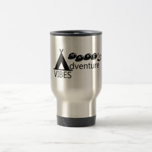 Adventure Vibes Tent Typography met Name, Camping Reisbeker