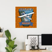 Adventure voor de luchtvaart van Seaplane Poster (Thuiskantoor)