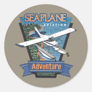 Adventure voor de luchtvaart van Seaplane Ronde Sticker