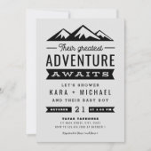 Adventure wacht Gray Baby shower Uitnodiging (Voorkant)