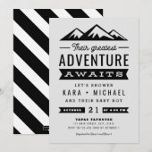 Adventure wacht Gray Baby shower Uitnodiging (Voorkant / Achterkant)