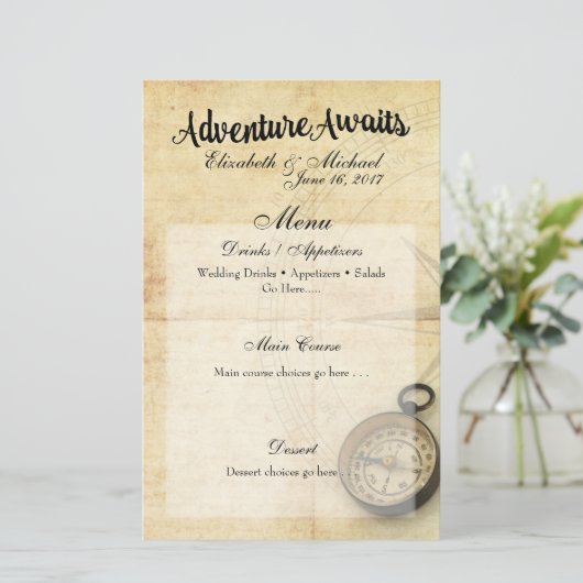 Adventure wacht Menu Kaart (Staand voorkant)