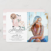 Adventure wacht op Afstuderen Pink Suitcase Kaart (Voorkant / Achterkant)