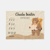 Adventure wacht op Baby Mijlsteen Beer Fleece Deken (Voorkant (Horizontaal))