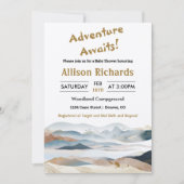 Adventure wacht op baby shower invi van natuur in  kaart (Voorkant)