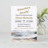 Adventure wacht op baby shower invi van natuur in  kaart (Staand voorkant)