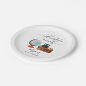 Adventure wacht op Baby shower Papieren Bordje (Gekanteld)