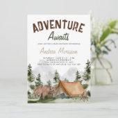 Adventure wacht op Baby shower van het Beer van he Kaart (Staand voorkant)