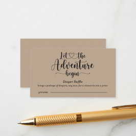 Adventure wacht op Beren Kraft Baby Diaper Raffle Informatiekaartje