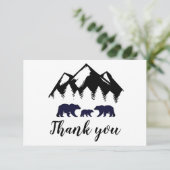 Adventure wacht op Beren Kraft Baby shower Dank u  Bedankkaart (Staand voorkant)