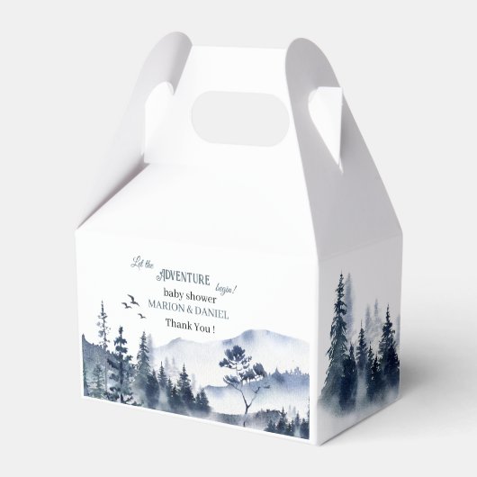 Adventure wacht op bijtende bosmontage watercolo bedankdoosjes (Voorkant Zijde)