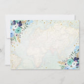 Adventure wacht op Blue Floral Travel Baby shower Kaart (Achterkant)