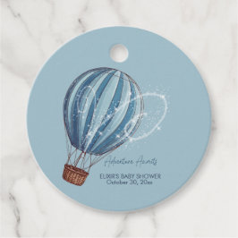 Adventure wacht op Blue Hot Air ballon-Baby shower Bedankjes Labels
