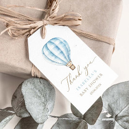 Adventure wacht op Blue Hot Air ballon-Baby shower Cadeaulabel