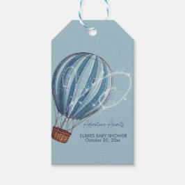 Adventure wacht op Blue Hot Air ballon-Baby shower Cadeaulabel