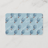 Adventure wacht op Blue Hot Air ballon-Baby shower Informatiekaartje (Achterkant)