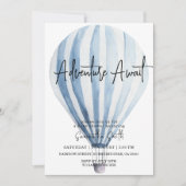 Adventure wacht op Blue Hot Air ballon-Baby shower Kaart (Voorkant)
