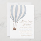 Adventure wacht op Blue Hot Air ballon-Baby shower Kaart (Voorkant)