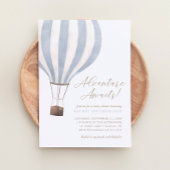 Adventure wacht op Blue Hot Air ballon-Baby shower Kaart