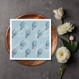 Adventure wacht op Blue Hot Air ballon-Baby shower Servet