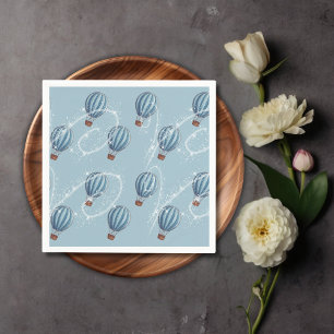 Adventure wacht op Blue Hot Air ballon-Baby shower Servet