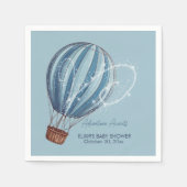 Adventure wacht op Blue Hot Air ballon-Baby shower Servet (Voorkant)
