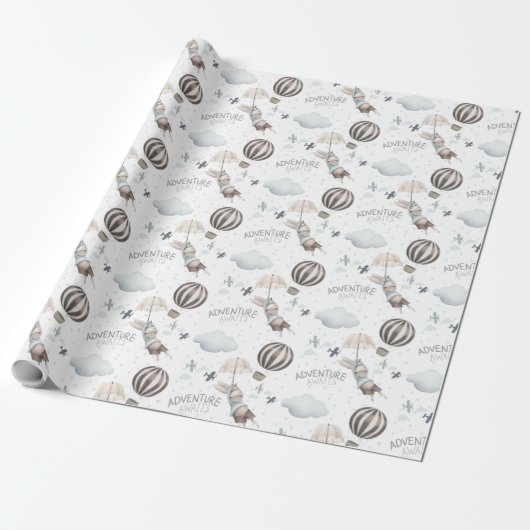 Adventure wacht op bunny Wrapping Paper Cadeaupapier (Uitgerold)