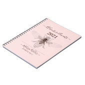 Adventure wacht op Custom Dusty Pink Bee Journal Notitieboek (Linkerzijde)