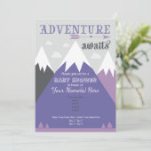 Adventure wacht op de uitnodiging van het Baby sho (Staand voorkant)