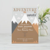 Adventure wacht op de uitnodiging van het Baby sho (Staand voorkant)