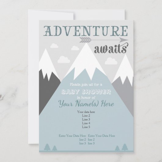 Adventure wacht op de uitnodiging van het Baby sho (Voorkant)