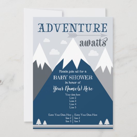 Adventure wacht op de uitnodiging van het Baby sho (Voorkant)