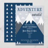 Adventure wacht op de uitnodiging van het Baby sho (Voorkant / Achterkant)