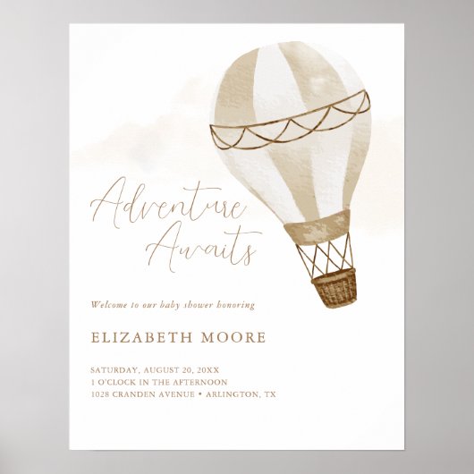 Adventure wacht op een neutrale luchtballon | Welk Poster (Voorkant)